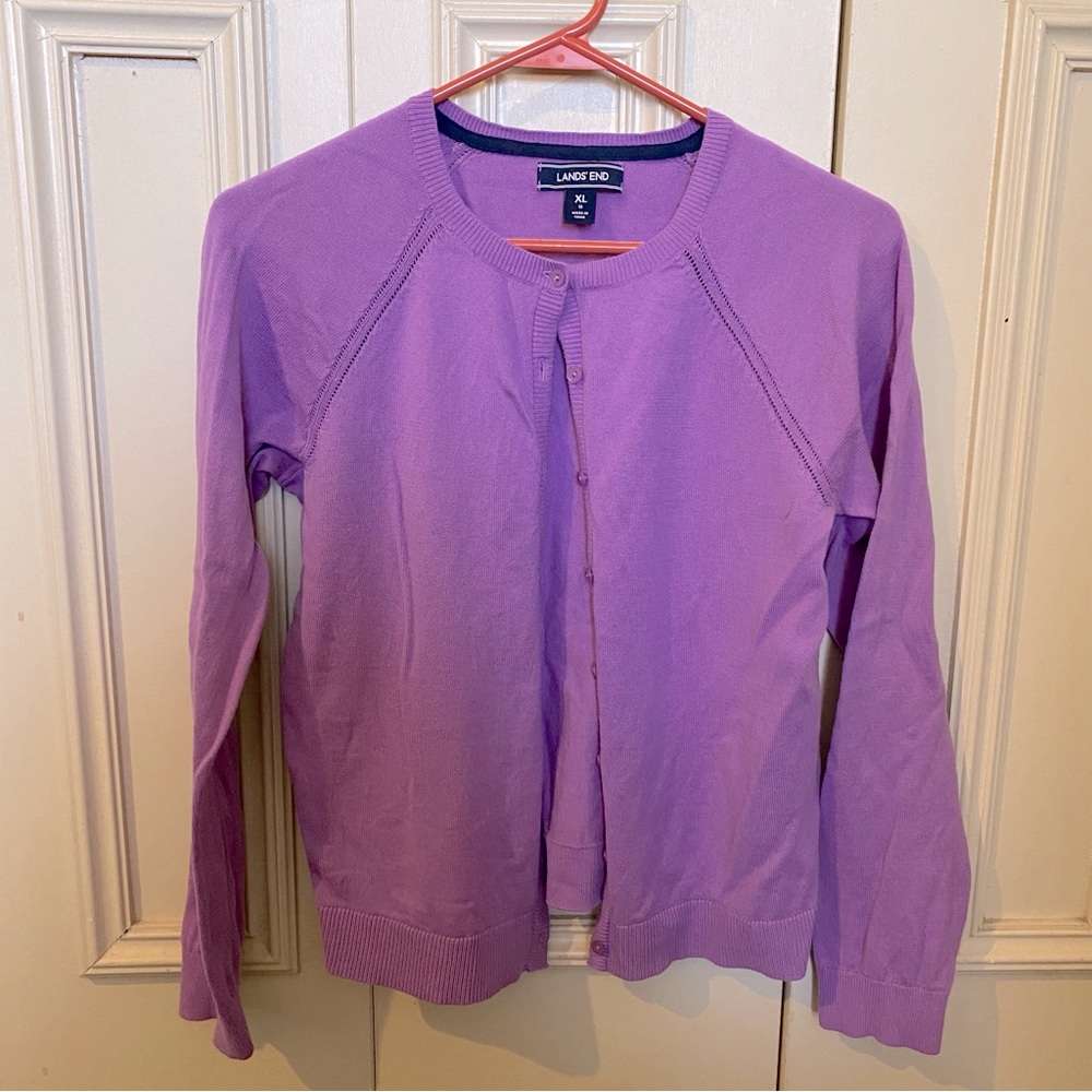Lands’ End Girls Lightweight Cardigan